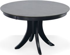Solid Parawood Cosmopolitan Round Dining Table in Coal & Black Finish