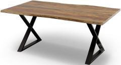 Solid Sheesham & Iron Manzanita Dining Table in Harvest Finish