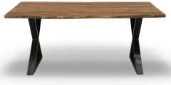 Solid Sheesham & Iron Manzanita Dining Table & Emerson Chair Set in Harvest Finish