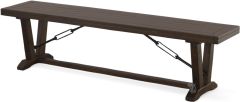 Mahogany Wood Turnbuckle Bench in Tobacco Leaf Finish
