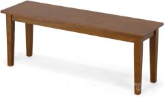 Solid Parawood Simplicity Dining Bench in Caramel Finish