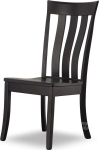 Amish Crafted Solid Brown Maple Wood Jamestown Triple Slat Side Chair in Ebony Finish