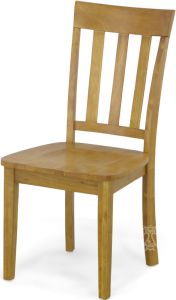 Solid Parawood Simplicity Slat Back Side Chair in Honey Finish