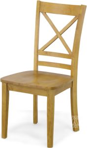 Solid Parawood Simplicity X-Back Side Chair in Honey Finish