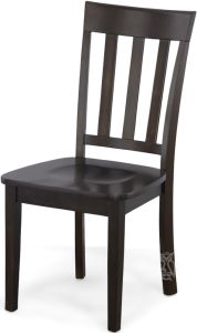Solid Parawood Simplicity Slat Back Side Chair in Espresso Finish