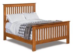 Solid Alder Wood Full Shaker Slat Bed in Antique Cherry Finish