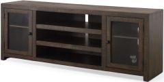 Mahogany Wood Homestead Planked 72" TV Stand in Tobacco Leaf Finish