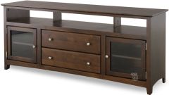 Solid Alder Wood Shaker 72" Television Stand in Brown Mahogany Finish