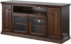 California Made Alder Wood Traditional 60" Console Cabinet in Mocha Finish