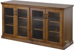 California Made Alder Wood Traditional 68" Console Cabinet in Hazelnut Finish