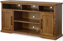 Oak Wood Colonial Place 62" Wide TV Stand in Golden Oak Finish