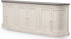 Solid Rustic Pine Wood Hinsdale 96" Console in Cottonwood Finish