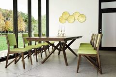 Solid Walnut Wood Exeter 96" Long Extension Table with Exeter Chair Set
