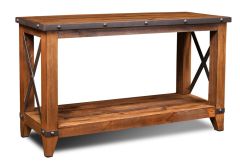 Solid Pine Wood Urban Rustic Sofa Table