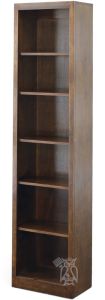 California Made Alder Wood Huntington San Marino Bookcase 20"w x 84"h in Coffee Finish