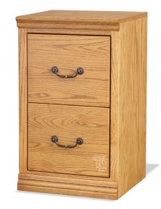 California Made Oak Wood Traditional Two Drawer File Cabinet in Medium Finish