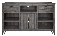 Solid Multi Wood Maya 70" Console in Grey Finish