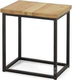 Solid Acacia Wood Ames Chairside End Table in Natural Finish