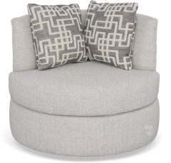 American Made Ellis Swivel Chair in Powers Flax Fabric