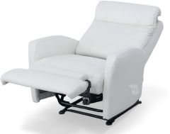 American Made Costilla Space Saver Power Recliner with Power Tilt Headrest in Snow Signature Leather