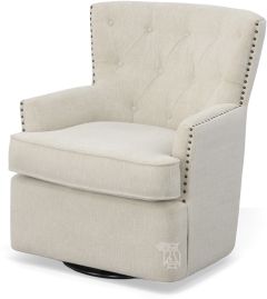 Bryson Swivel Chair in Oat Upholstery