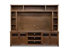 Oak Wood Maison 97" Console & Hutch Set in Bourbon Finish