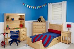 Solid Wood Framed Traditional Bed Group with Chest and Desk