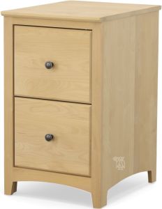 Solid Alder Wood Shaker 2 Drawer Modular File Cabinet in Unfinished