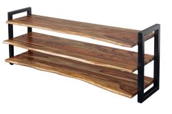 Solid Sheesham Manzanita Shelf Console in Harvest Finish