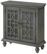 Two Door Cabinet with Lattice Glass Doors