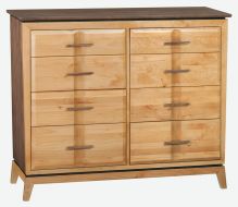 Alder & Walnut Wood Addison 50" Wide Dresser in Duet Finish