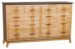 Alder & Walnut Wood Addison 70 Wide Tall Dresser in Duet Finish