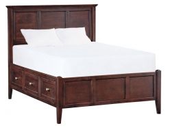 Alder Wood McKenzie Full 6 Drawer Storage Bed in Cafe Finish