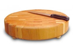 Solid Birch Wood Round Slab with End Grain