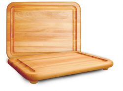 Solid Birch Wood Jumbo Chopping Block Cutting Board with Feet