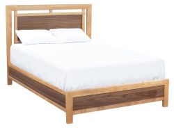 Alder & Walnut Wood Addison Queen Panel Bed in Duet Finish