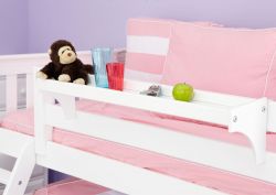 Solid Wood Framed Hanging Wide Bedside Tray in White Finish