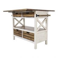 Solid Acacia Wood and Metal Cassidy Kitchen Island