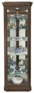 Delia Corner Curio Display Cabinet in Aged Auburn Finish