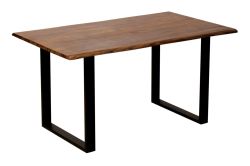 Solid Sheesham Wood Small Live Edge Table Featuring Iron Base