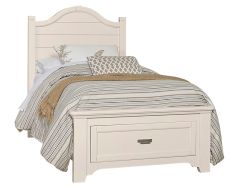 Poplar Wood Bungalow Twin Arch Bed with Footboard Storage in Lattice Finish