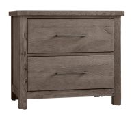 Solid American White Oak Framed Dovetail Two Drawer Nightstand in Mystic Grey Finish