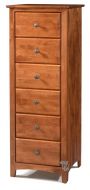 Solid Alder Wood Shaker 6 Drawer Lingerie Chest in Antique Cherry Finish