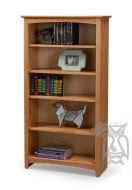 Solid Alder Wood Shaker Bookcase 30" x 60" in Natural Finish