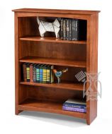 Solid Alder Wood Shaker Bookcase 36" x 48" in Antique Cherry Finish