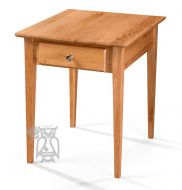 Solid Alder Wood Shaker Large End Table with Drawer In Natural Finish