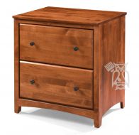 Solid Alder Wood Shaker 2 Drawer Lateral File Cabinet in Antique Cherry Finish