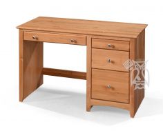Solid Alder Wood Shaker Free Standing 4 Drawer Desk in Natural Finish