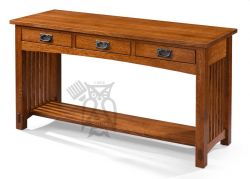  Amish Crafted Solid Quartersawn Red Oak Wood Bungalow Mission Console Table in Michaels Finish