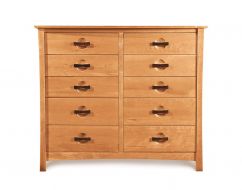 Cherry Wood Berkeley 10 Drawer Dresser In Natural Finish